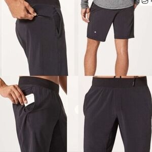 Lululemon Pace Breaker 11”Short Mens Lg Heathered Midnight BlueLined Zip Pocket